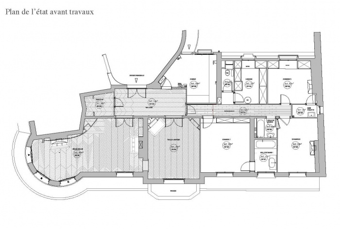 Appartement T : plan avant travaux