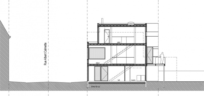 Maison de ville + atelier d'artiste (59) : 1-7 Coupe.JPG