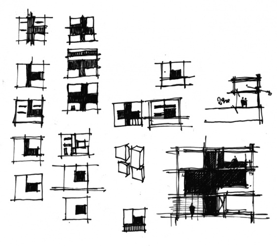 Maison de ville + atelier d'artiste (59) :  1-1 Croquis tude.JPG