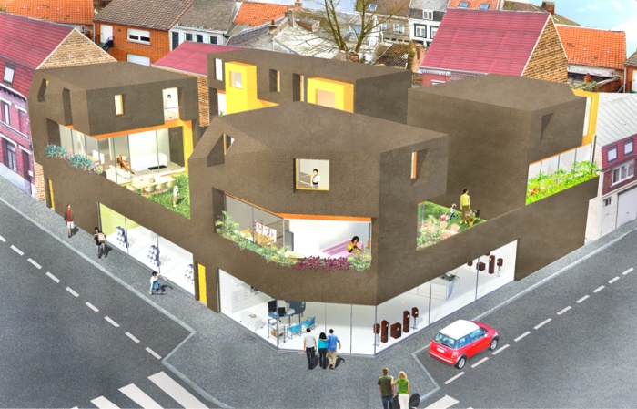 Maisons de ville : vue de haut