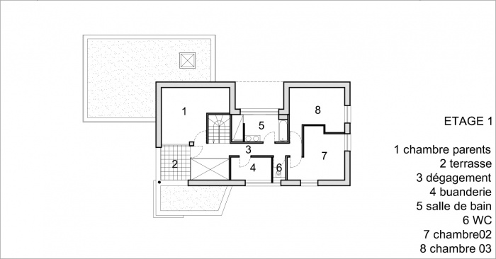 Construction d'une maison contemporaine  Slestat (67) : PLAN ETAGE